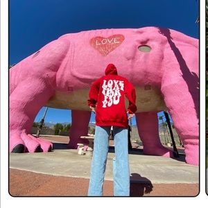 semispoiled red hoodie